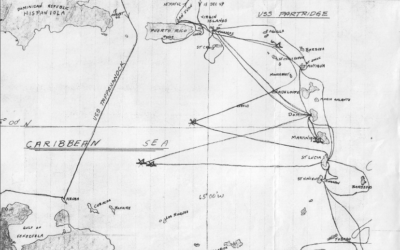 Map of the Partridge Voyage in the Caribbean